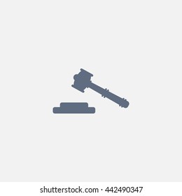 judge or auction hammer icon