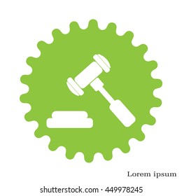 judge or auction hammer icon