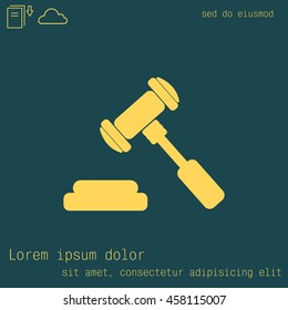 judge or auction hammer icon
