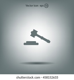 judge or auction hammer icon