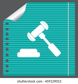 judge or auction hammer icon