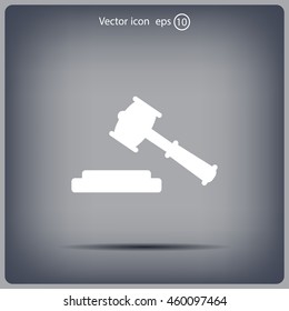 judge or auction hammer icon