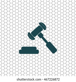 judge or auction hammer icon