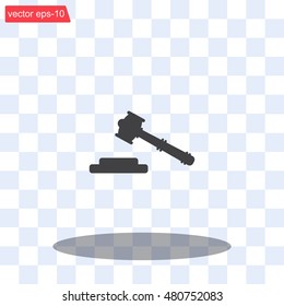 judge or auction hammer icon
