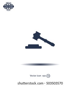 judge or auction hammer icon