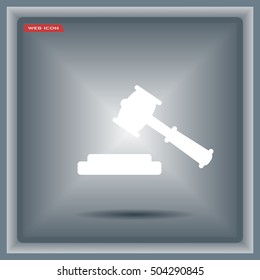 judge or auction hammer icon