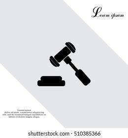 judge or auction hammer icon