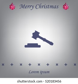 judge or auction hammer icon