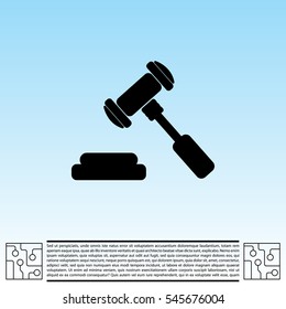 judge or auction hammer icon