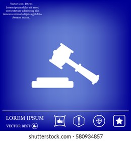 judge or auction hammer icon