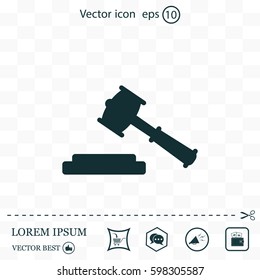 judge or auction hammer icon