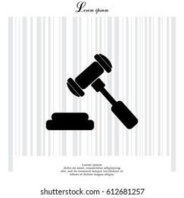 judge or auction hammer icon