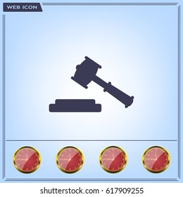 judge or auction hammer icon