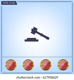 judge or auction hammer icon