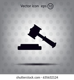 judge or auction hammer icon