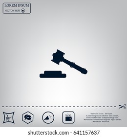 judge or auction hammer icon