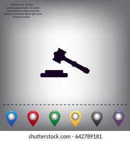 judge or auction hammer icon