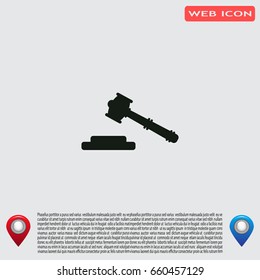 judge or auction hammer icon