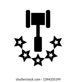 judge or auction hammer icon. EPS10 illustration vector - Vector