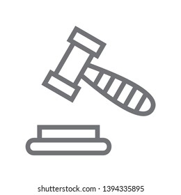 judge or auction hammer icon. EPS10 illustration vector - Vector