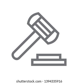 judge or auction hammer icon. EPS10 illustration vector - Vector
