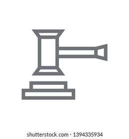 judge or auction hammer icon. EPS10 illustration vector - Vector
