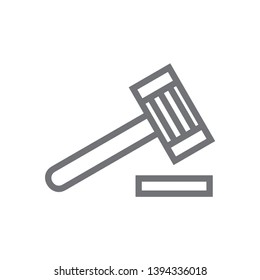 judge or auction hammer icon. EPS10 illustration vector - Vector