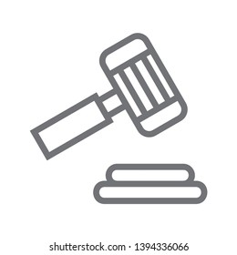 judge or auction hammer icon. EPS10 illustration vector - Vector