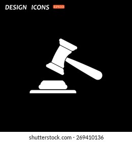 judge or auction hammer. icon. vector design