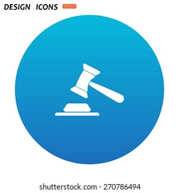 judge or auction hammer. icon. vector design