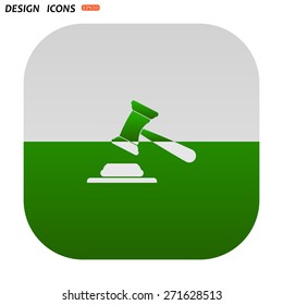 judge or auction hammer. icon. vector design