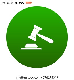 judge or auction hammer. icon. vector design