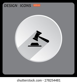 judge or auction hammer. icon. vector design