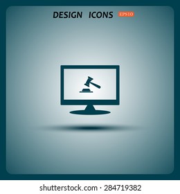 judge or auction hammer. icon. vector design