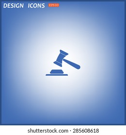 judge or auction hammer. icon. vector design