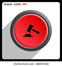 judge or auction hammer. icon. vector design