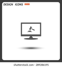 judge or auction hammer. icon. vector design