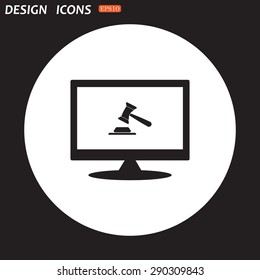 judge or auction hammer. icon. vector design