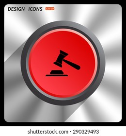 judge or auction hammer. icon. vector design