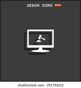 judge or auction hammer. icon. vector design