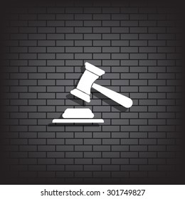 judge or auction hammer. icon. vector design