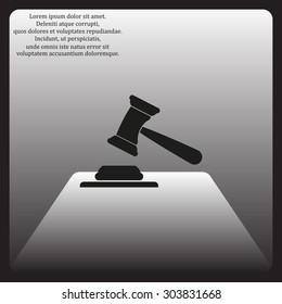 judge or auction hammer. icon. vector design