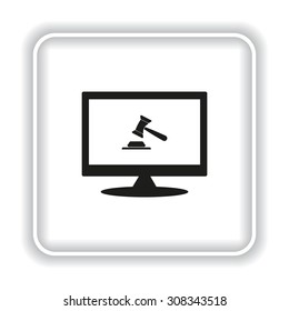 judge or auction hammer. icon. vector design