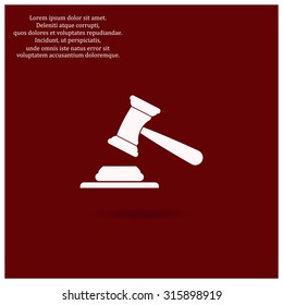 judge or auction hammer. icon. vector design