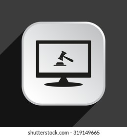 judge or auction hammer. icon. vector design