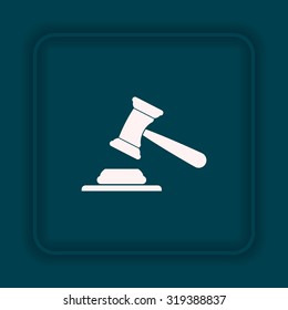 judge or auction hammer. icon. vector design
