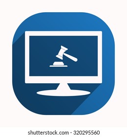 judge or auction hammer. icon. vector design