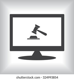 judge or auction hammer. icon. vector design