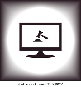 judge or auction hammer. icon. vector design