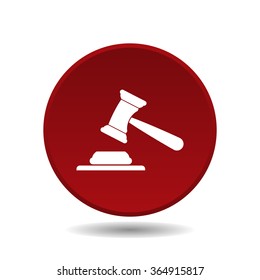 judge or auction hammer icon, vector illustration. Flat design style